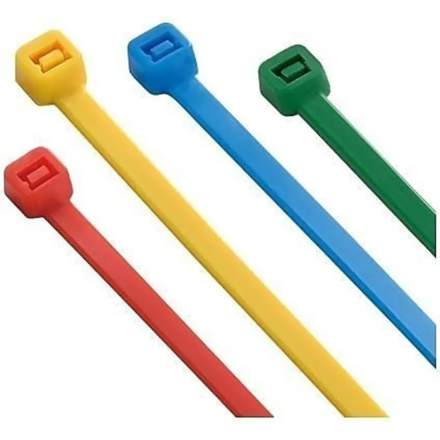 0E-WTACB Nylon Wire Ties, 8" length, 200-Pack, Assorted Colors