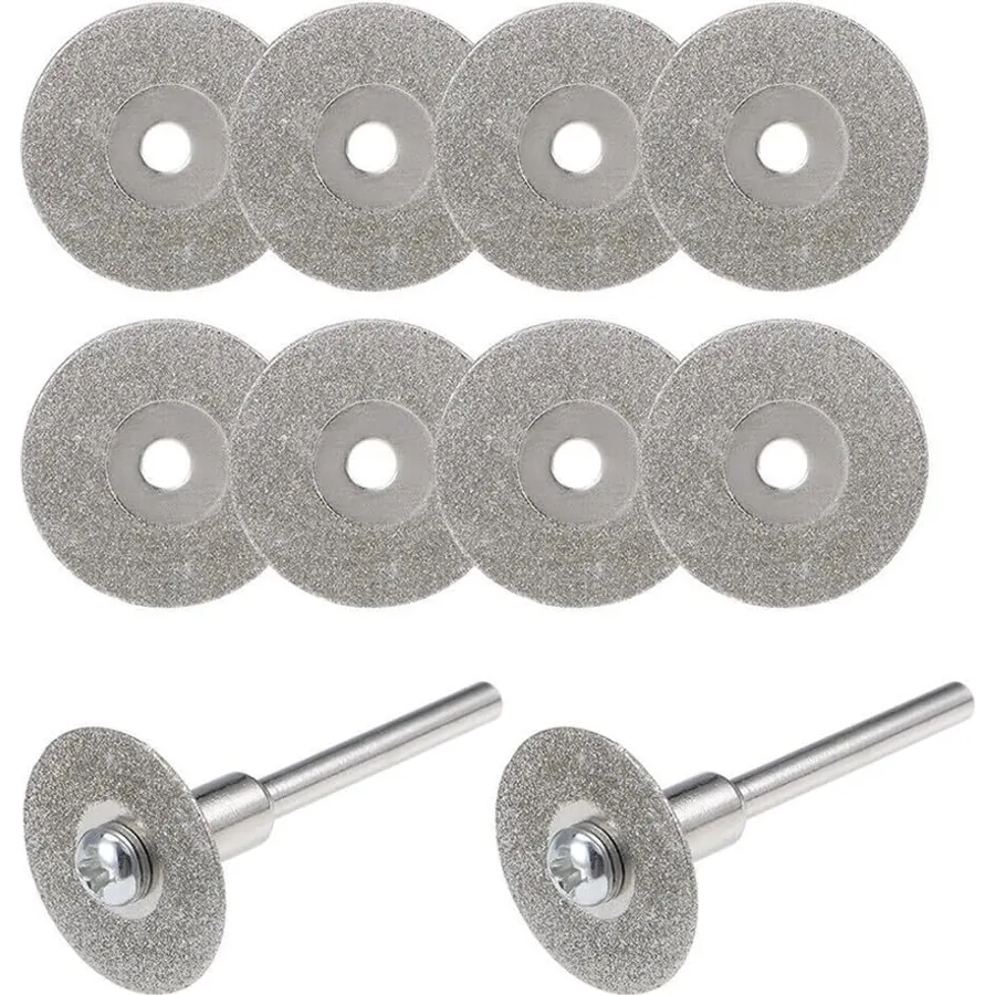 10 Pack 20mm Emery Cutting Off Discs with 3mm Shank
