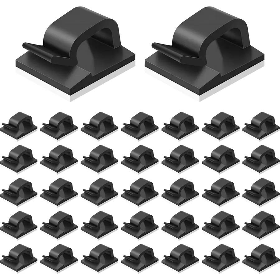 100 Pcs Adhesive Cable Clips, Foam‑Padded Cord Holder for Wire Management