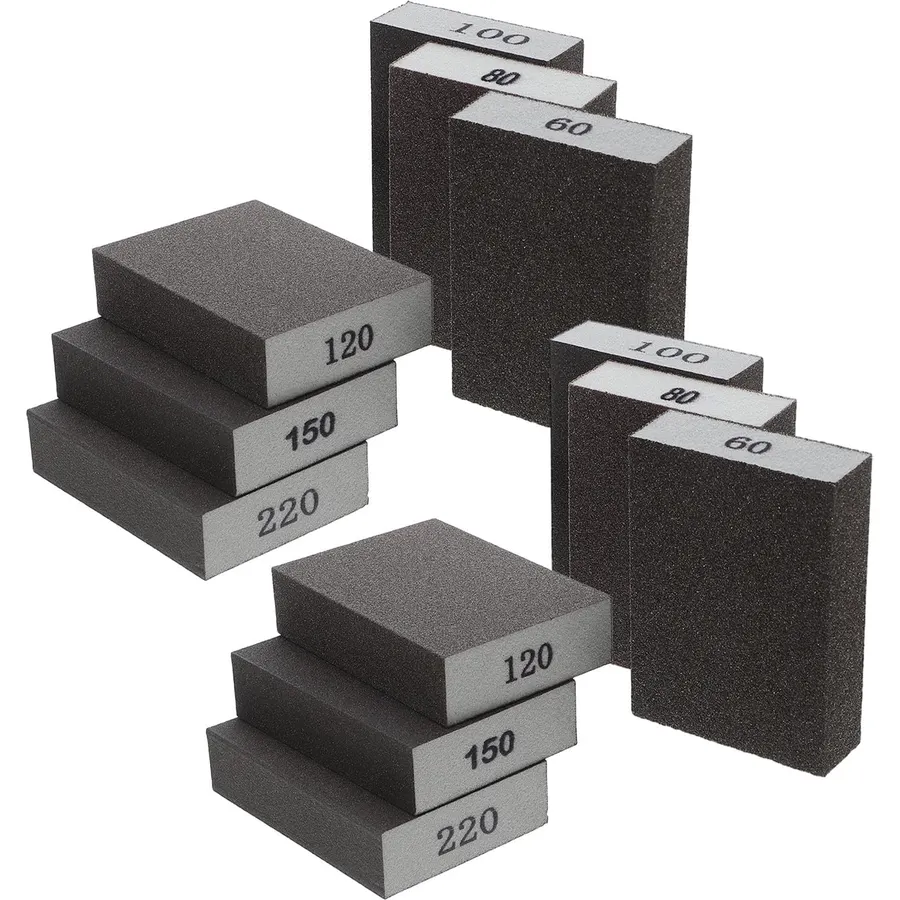 12pcs Sanding Sponge Blocks, Dual-Sided Washable Pads