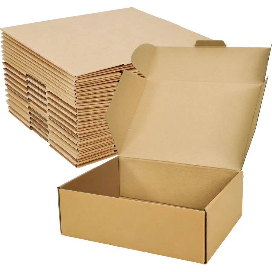 12x9x4 Inches Shipping Boxes, Brown Corrugated Cardboard Literature Mailer for Small Business, Set of 20 Packaging Supplies