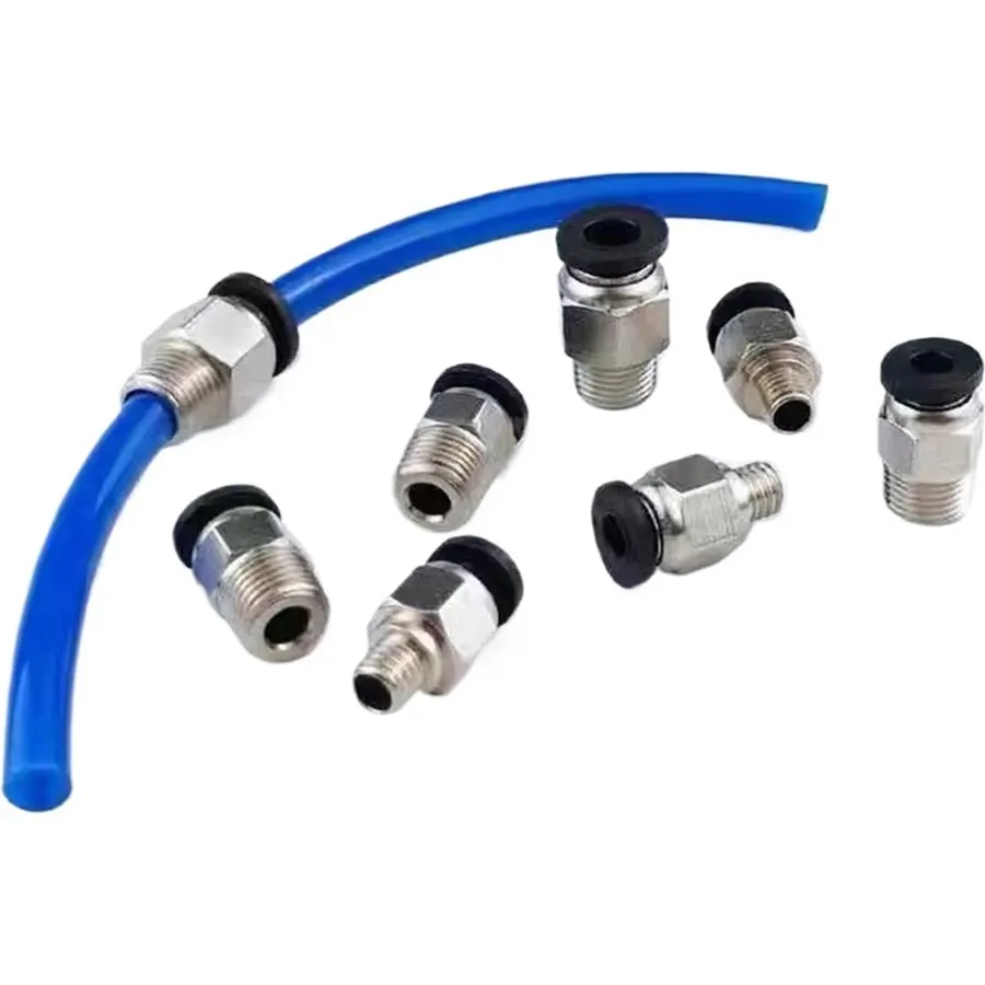 1PC remote feeding pipe joint PC4-M6/M10 01mm feeding port accessories through straight pneumatic joint PC6-01(PC4-M6)