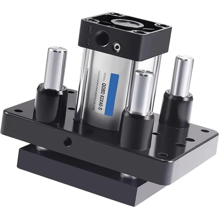 1pcs QGBD Four Guide Column Lifting Pneumatic Cylinder with Magnetism QGBD63/80-40-50-S Assembly Line Translation Machine Accessories(QGBD 80,Stroke 30mm)