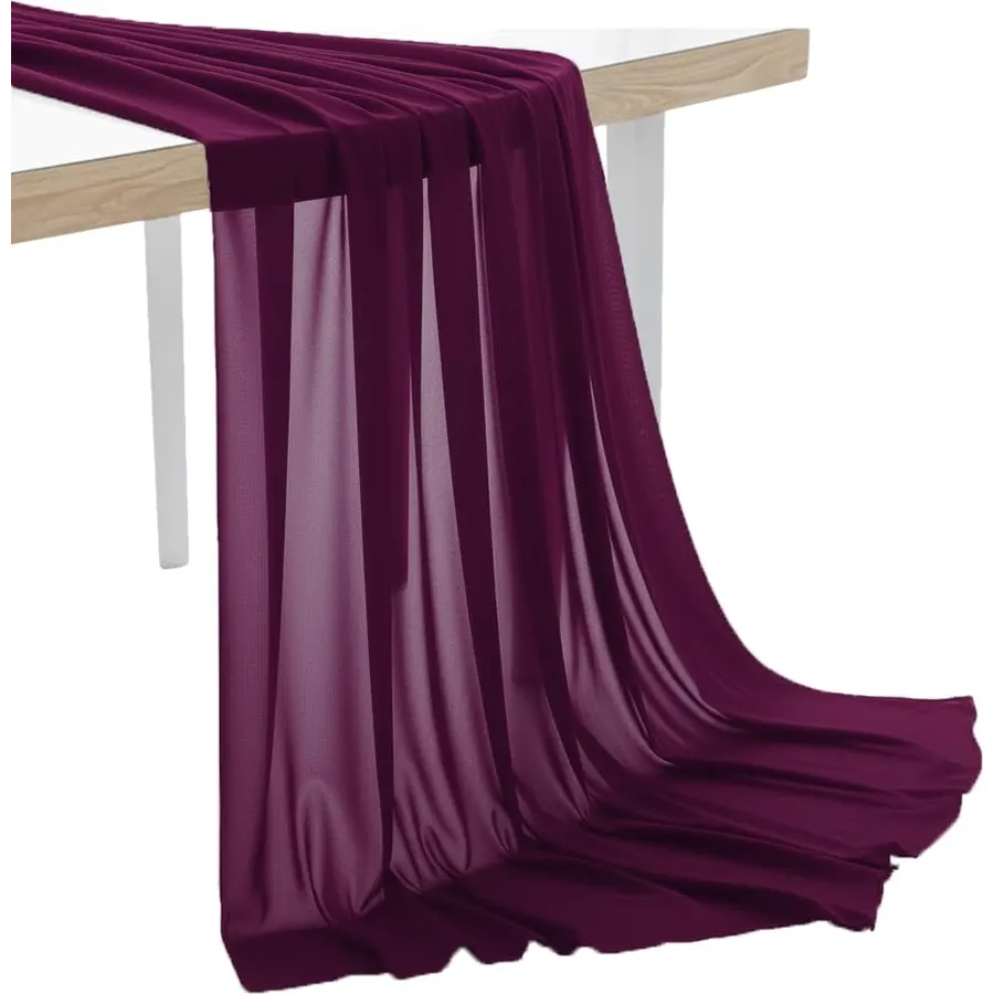2 Yard Chiffon Fabrics, 44" Wide, Lightweight, Sheer – Eggplant