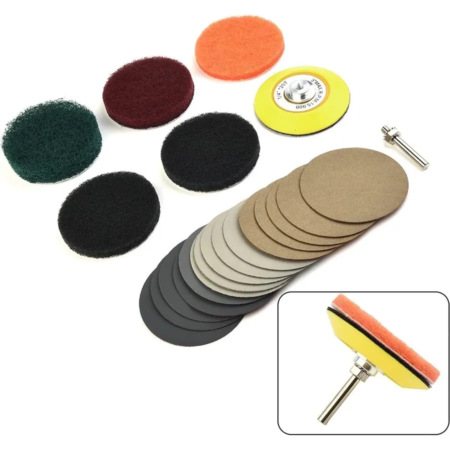 21Pcs 3" Headlight Restoration Kit for Drill Polishing Pads