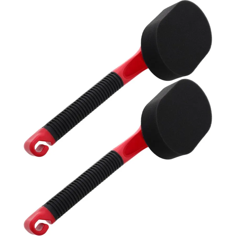 2pcs Car Tire Wax Applicator Brush with Detachable Sponge