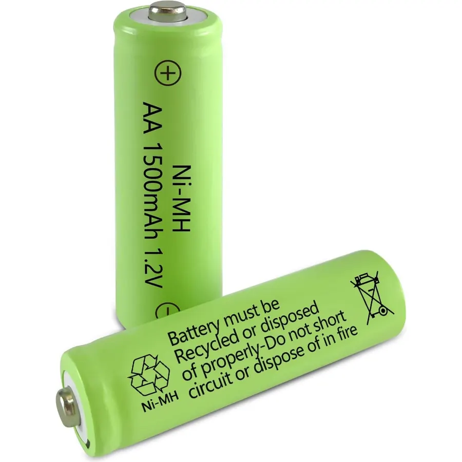 【2pcs】 Solar Lights Rechargeable Aa Batteries 1500mah High Capacity 1.2v Ni-mh Double a Battery for Outdoor Lights, String Light, Tv Remotes, Mouses,(aa Battery Size: 14.5×50.5mm)