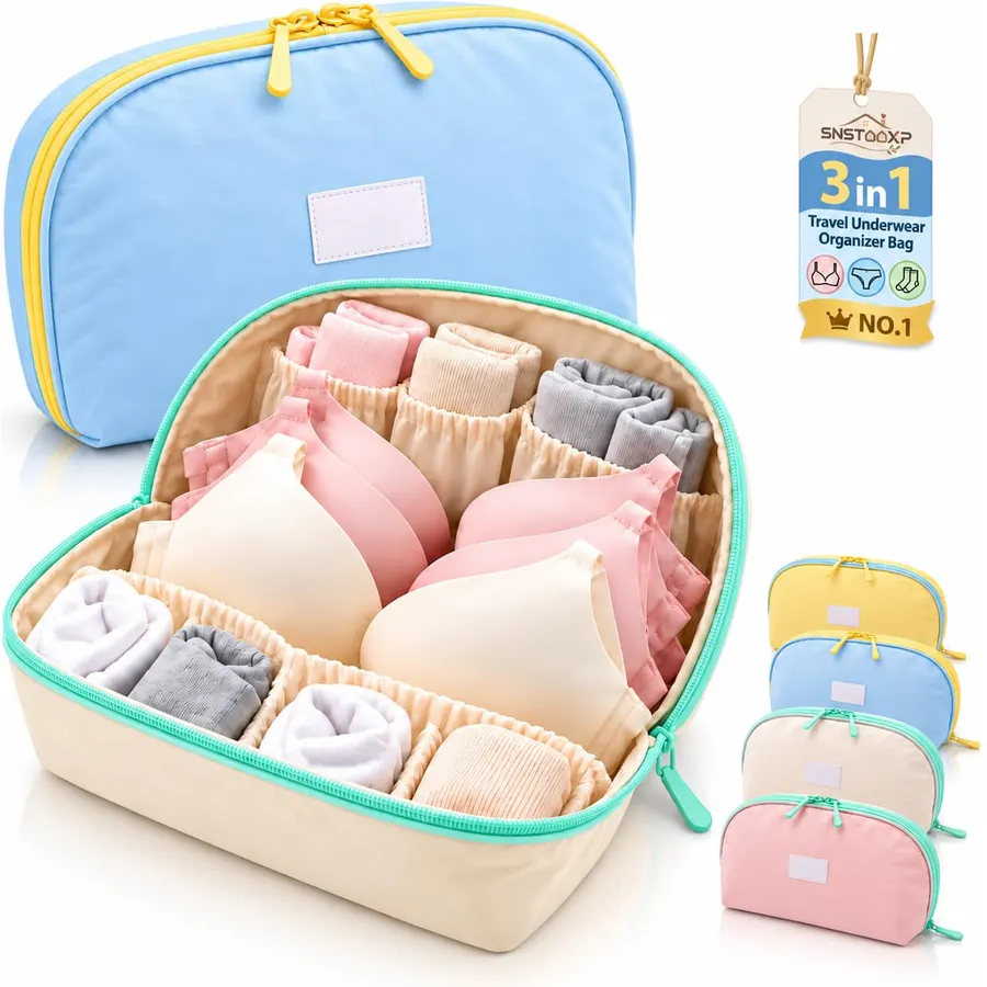 3 in 1 Travel Underwear Organizer Bag,Bra Panties Socks Case (e-2pc)