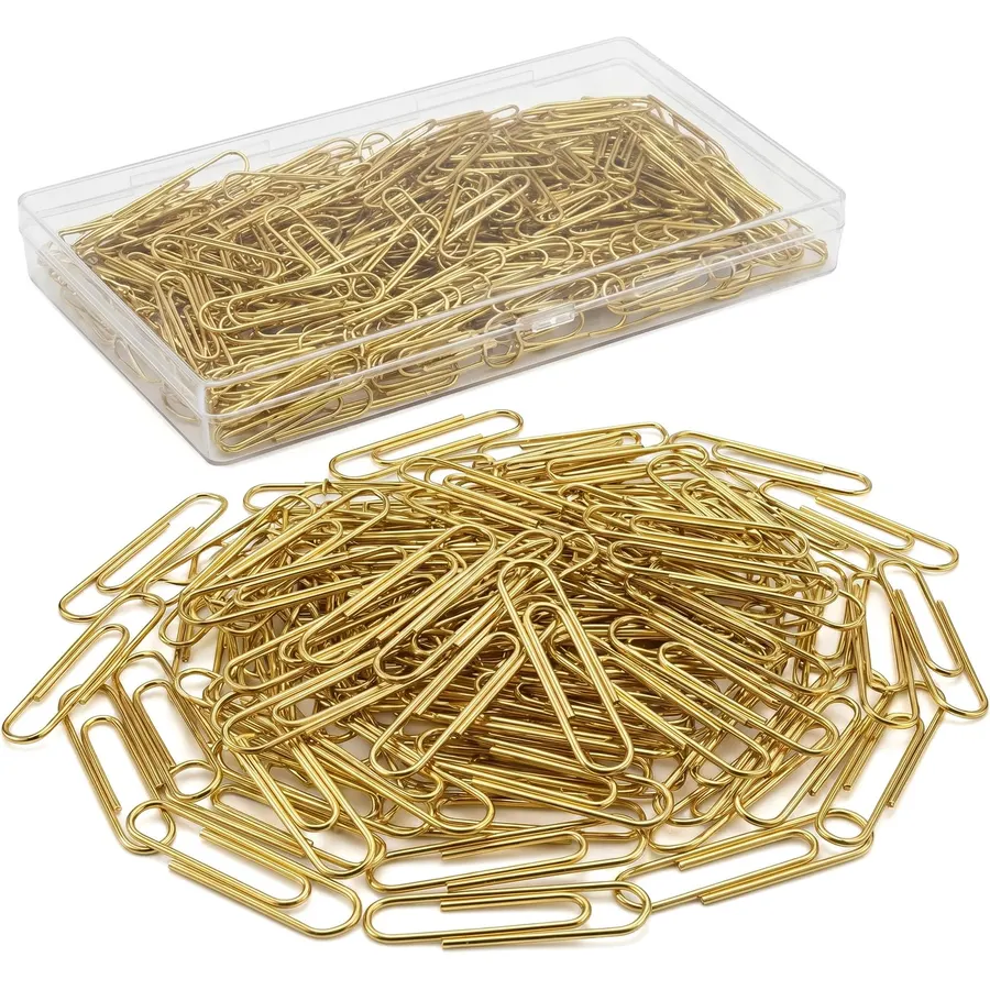 300 PCS Gold Paper Clips, Durable and Rustproof, Great for Office School Organizing (1.3 inch)