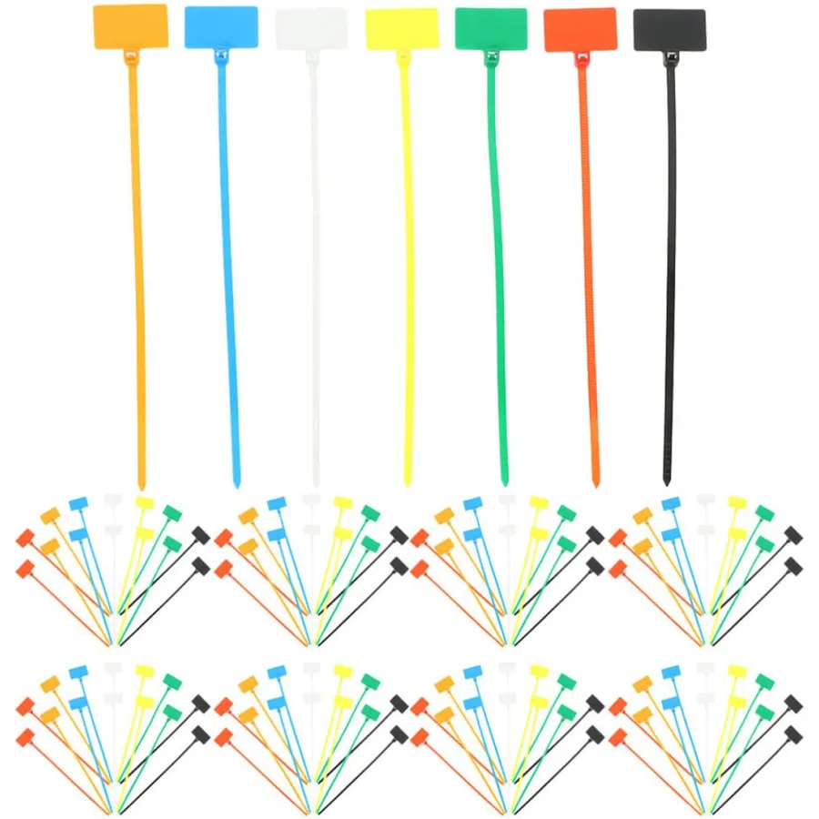 500pcs Nylon Cable Ties 4x150mm with Write on Label Tabs