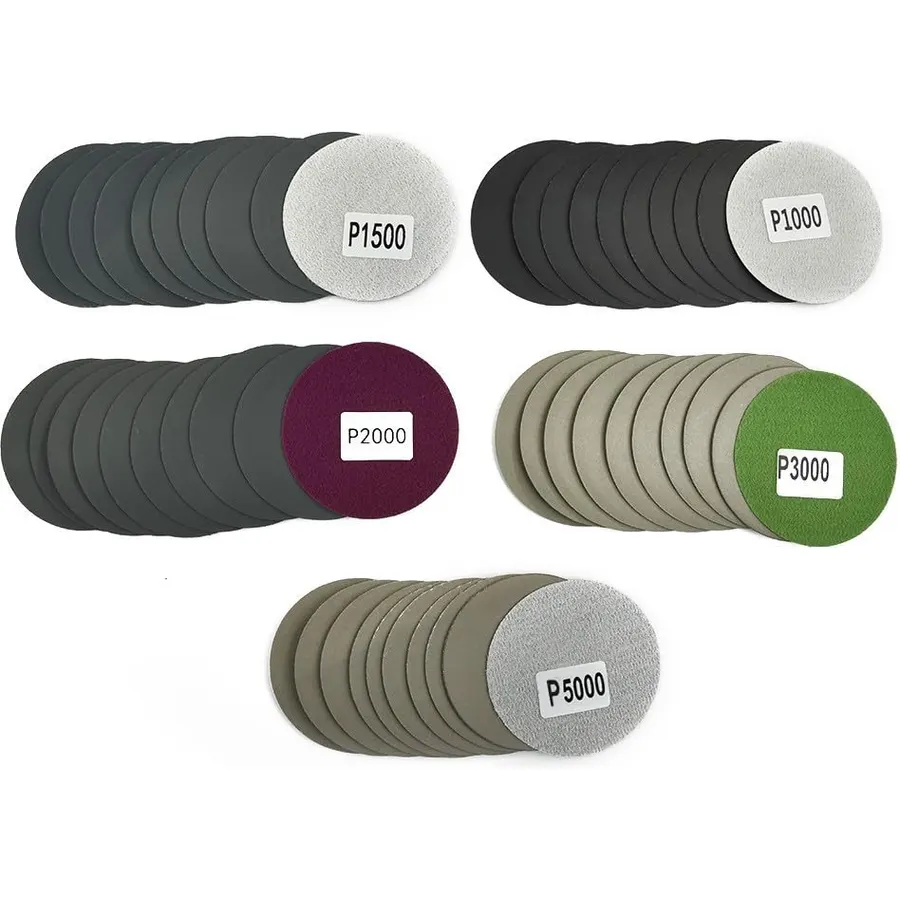 50Pcs 3 Inch and Sanding Discs, 1000-5000 Grit Wet Dry 50Pcs