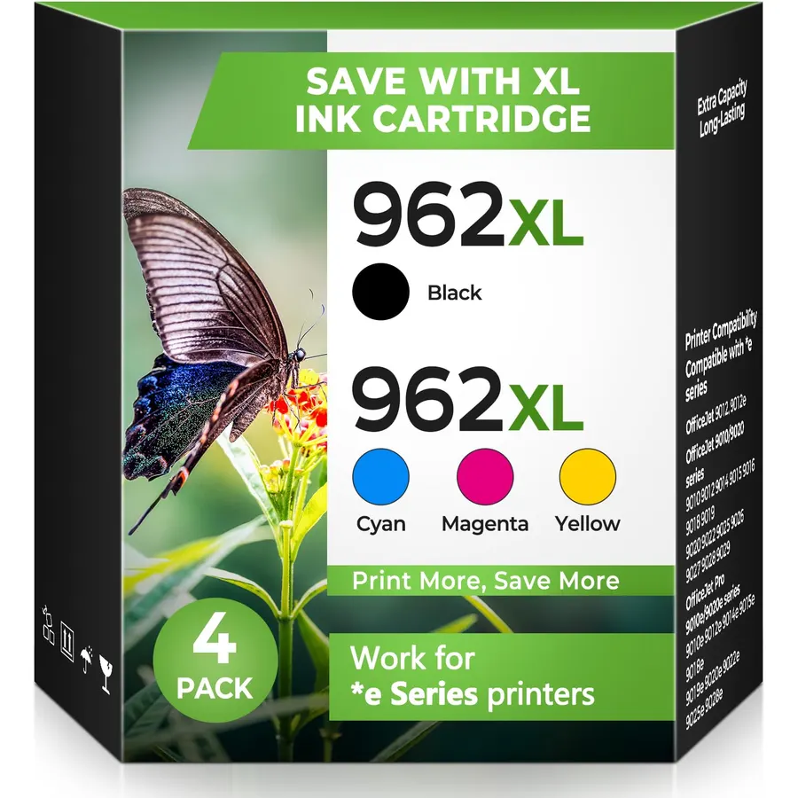 962XL Ink Cartridges Office Jet Pro 9010e Compatible for HP 962XL HP962XL 962 Ink Cartridges Combo Pack Replacement for Office Jet Pro 9020e 9015e 9018e 9025e 9015 9010 9020 9018 9025 9012e Printer