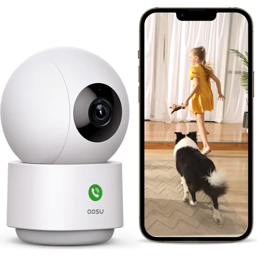 aosu 2K Indoor Camera,Baby Monitor for Home Security with 2.4GHz WiFi only