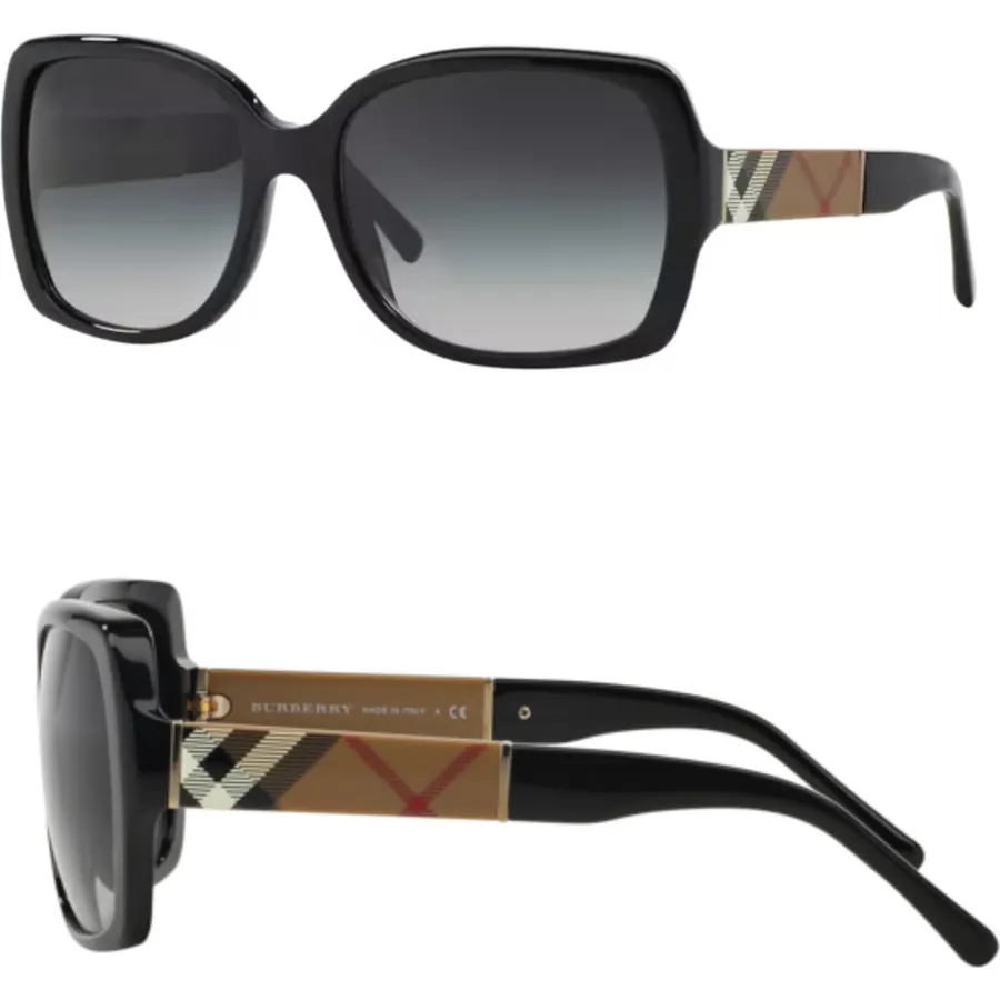 BURBERRY BE4160 Square Shape Acetate Sunglasses with Luxury Eyewear Kit