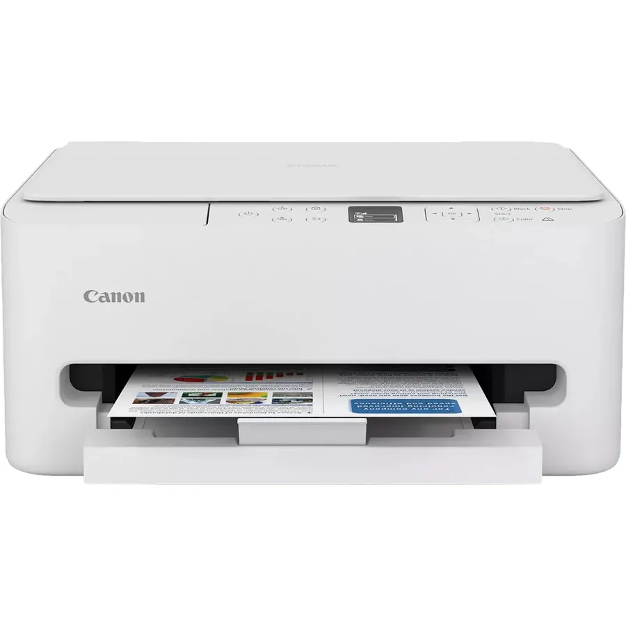 Canon PIXMA TS6520 Wireless Color Inkjet Printer, Duplex Printing, Copier/Scanner, 1.42" OLED Display, Compact, White