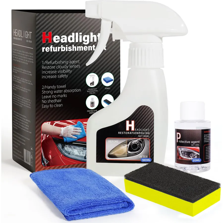 Car Headlight Restoration Kit: Cleaner and Restorer Kit