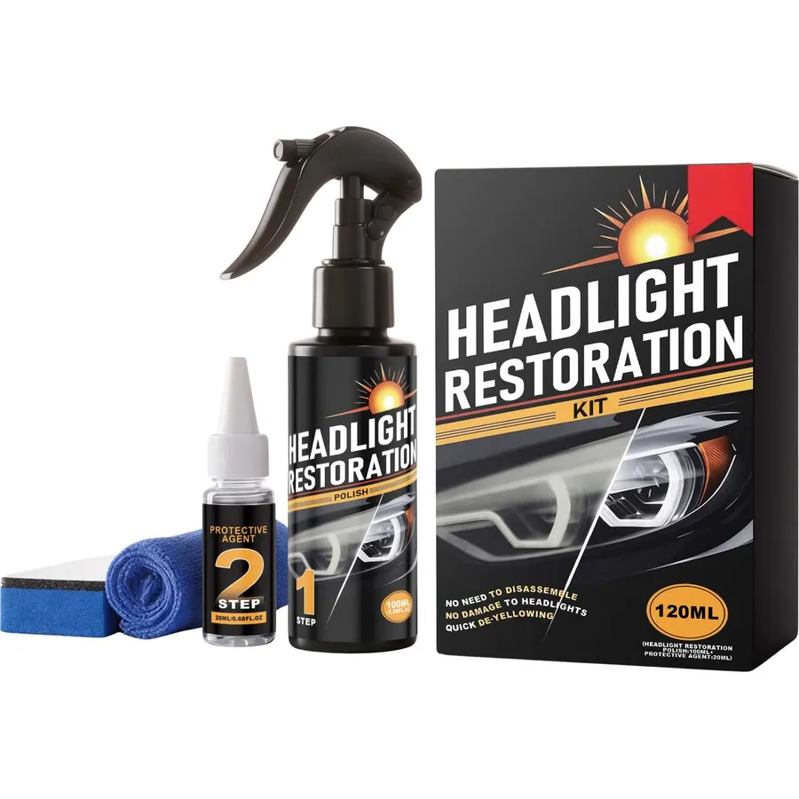 Car Headlight Restoration Polishing Kits,Headlight Restoration Kit,Headlight Cleaner and Restorer Kit,Head Light Restoring Kit, Multifunctional Car Headlight Polishing for All Vehicle Types