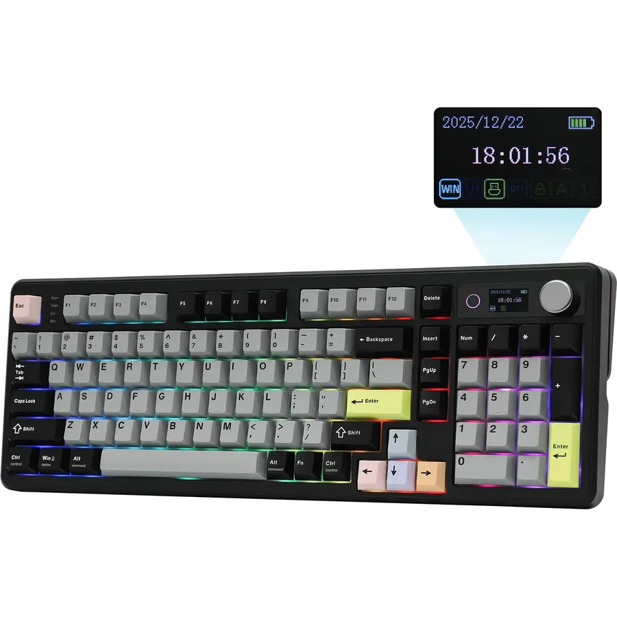 EPOMAKER TH99 PRO 96% Mechanical Keyboard with Screen & Knob, 10000mAh