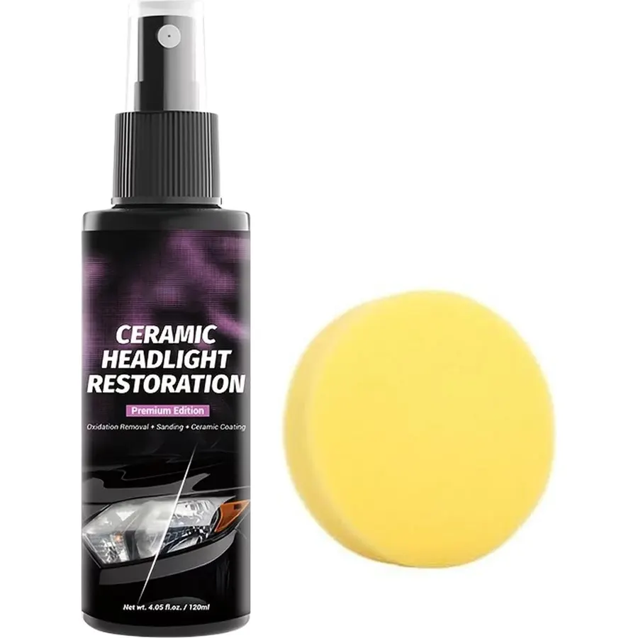 Headlight Refurbishment Kit, Lens Repair Spray, Restores with Deep Cleaning