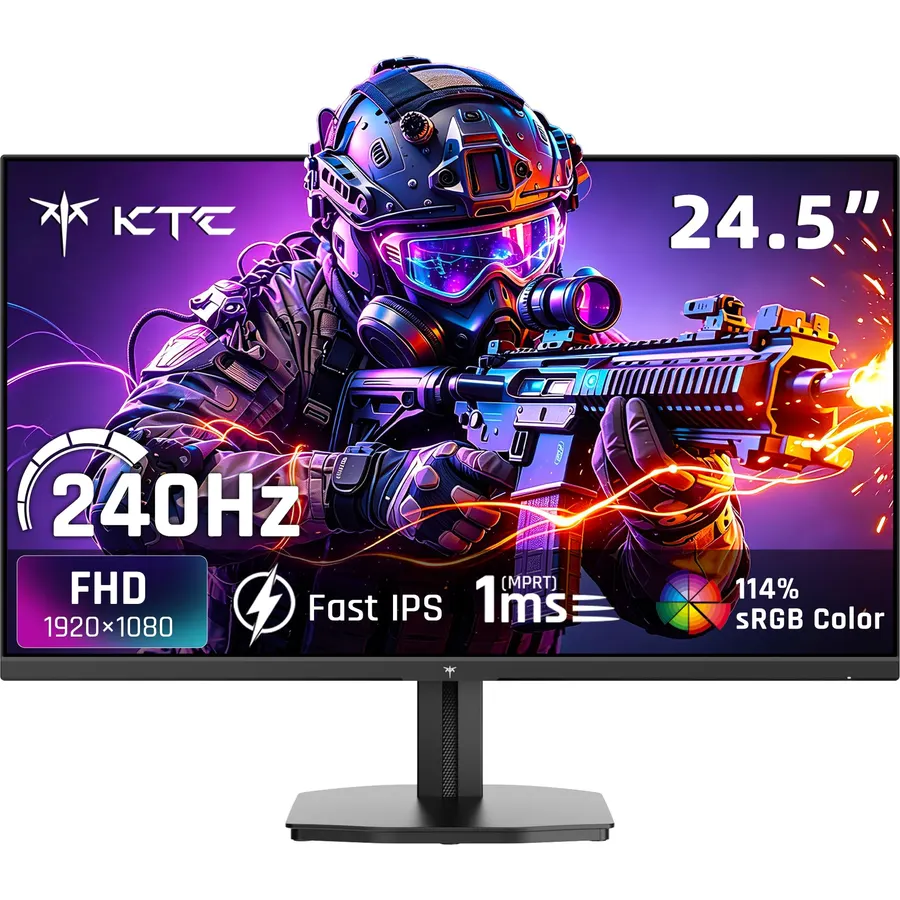 KTC 24.5 Inch 240Hz Gaming Monitor, FHD Fast IPS, 1ms, HDR10, HDMI 2.0, DisplayPort 1.4 (H25T7-A)