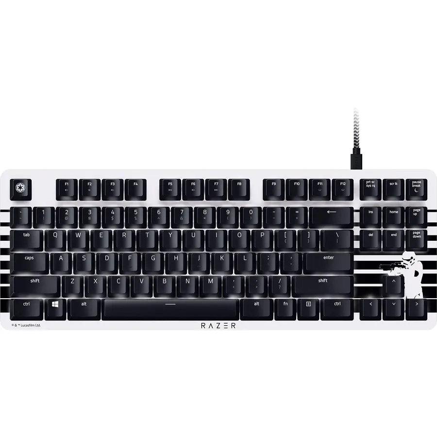 Razer BlackWidow Stormtrooper Edition, Silent and Tactile Gaming Keyboard, Orange Switches, Compact with Detachable Cable, Tenkeyless Design, US Layout