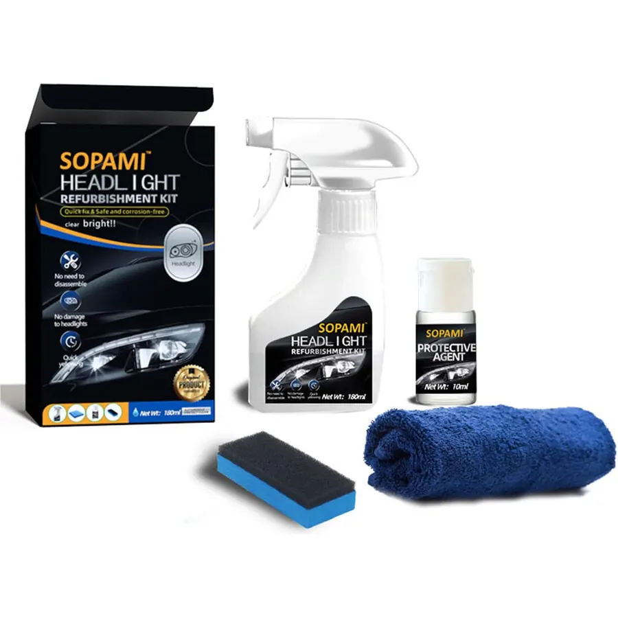 SOPAMI Automotive Headlight Restoration Kit - 6.09Fl Oz