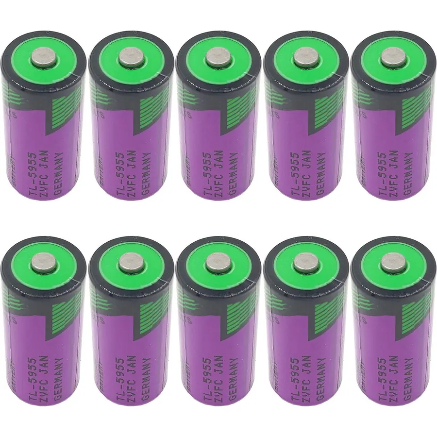 (10 Pcs/Set) TL-5955 2/3AA Battery 3.6V 1650mAh Replacement for Tadiran TL-5955 TL-4955 TL-2155 SL-761 SL-361 ER14335 PLC, CNC Li-SOCl₂ Battery, Non-Rechargeable