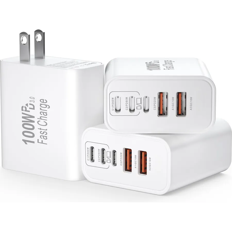USB C Charger Block Fast Charging, 100W Super Fast USBC Pulg Power Adapter